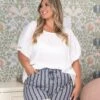 Woven Stripe Shorts With Lace Trim | S - 3XL