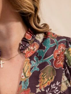 Floral Ruffle Neck 3/4 Sleeve Dress | S-L Fall Preview -Women Clothing Shop f15e8fbd826e54eb97ec487b3084ee4d