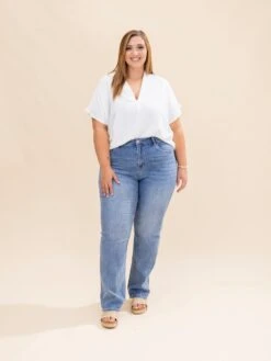 Mica Denim High Rise Straight Leg Jeans | 0-15 -Women Clothing Shop f20ad65e0323c637255a0168b9cb2d9d