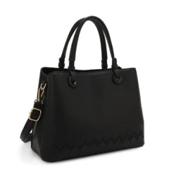 Stitched Detail Handbag With Crossbody Strap