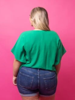 Risen High Rise Cuffed Shorts- Dark Wash | S-3X -Women Clothing Shop f3fde542ed3ee3cd125f5f9f0acd4ed4