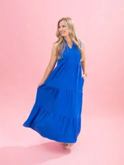 Ruffled Neckline Tiered Maxi Dress By DD Design | S - 3XL -Women Clothing Shop f423cc10e0a5c88905dd352a96f4d530
