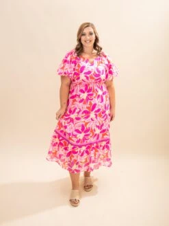 Floral Puff Sleeve Midi Dress | S-L -Women Clothing Shop f4263a20b550d1e3e2a7dd109a3dbbae