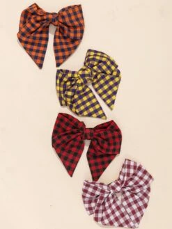 Checkered Plaid Game Day Clip-In Bow | Game Day