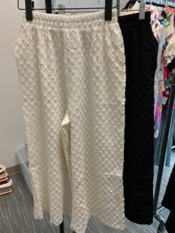 Jacquard Wide Leg Cropped Pants W/Pockets | S-3XL Set W/sku53187