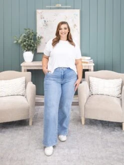 Mica Denim High Rise Wide Leg W/ Slant Pocket | 0-15 -Women Clothing Shop f58ea1bb88044554bf527e64b648c4ea