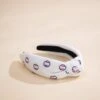 Embroidered Baseballs Knotted Headband