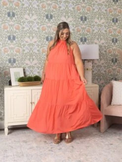 Tiered Halter Neck Maxi Dress | S-3X -Women Clothing Shop f7470fb4381c00fb00d5d48811749b28