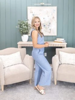 Striped High Waist Linen Pants | S-LPair W/ Sku60631 -Women Clothing Shop f76664525591293ac6f3d4b79fbfe6be