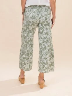 Tiered Leaf Print Pants With Elastic Waistband | S-3XL W/sku63610 -Women Clothing Shop f8067a14d520925d7c9d223545c6a5de