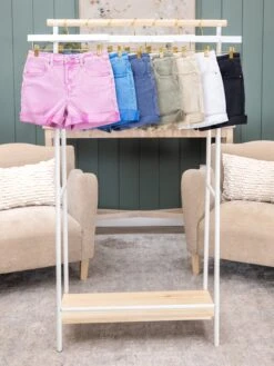 Zenana 5 Pocket Cuffed 5-Pocket Colored Denim Shorts | S - L -Women Clothing Shop f8599494ec3739b77a8329ad24e74b21