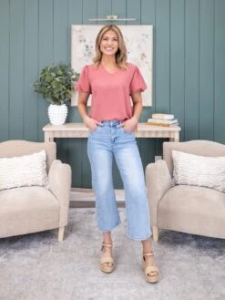 Risen High Rise Crop Wide Leg Seamed Detail Jean | 0-3X -Women Clothing Shop f8b187aa899155ffeff85d67383e2495