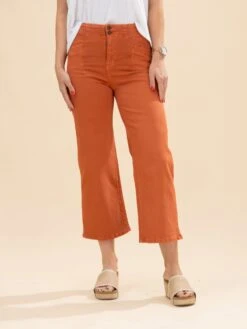 Mica Denim Super High Rise Wide Crop With Double Buttons | 0-15