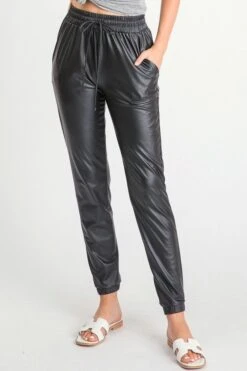 Faux Leather Joggers | S - 3X
