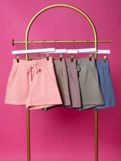 Risen High Rise Side Rib Band Detail Drawstring Shorts | S - XL SET W/ Sku48490