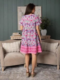Short Sleeve Ruffle Hem Printed Dress | S-XL -Women Clothing Shop fc0b4167f66f152d6e49792ce72fdc27