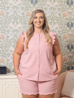 Wavy Hem Elastic Banded Shorts | S-3X Set W/ Sku52223 -Women Clothing Shop fc51ce21703d5828501b057a6b218c8e