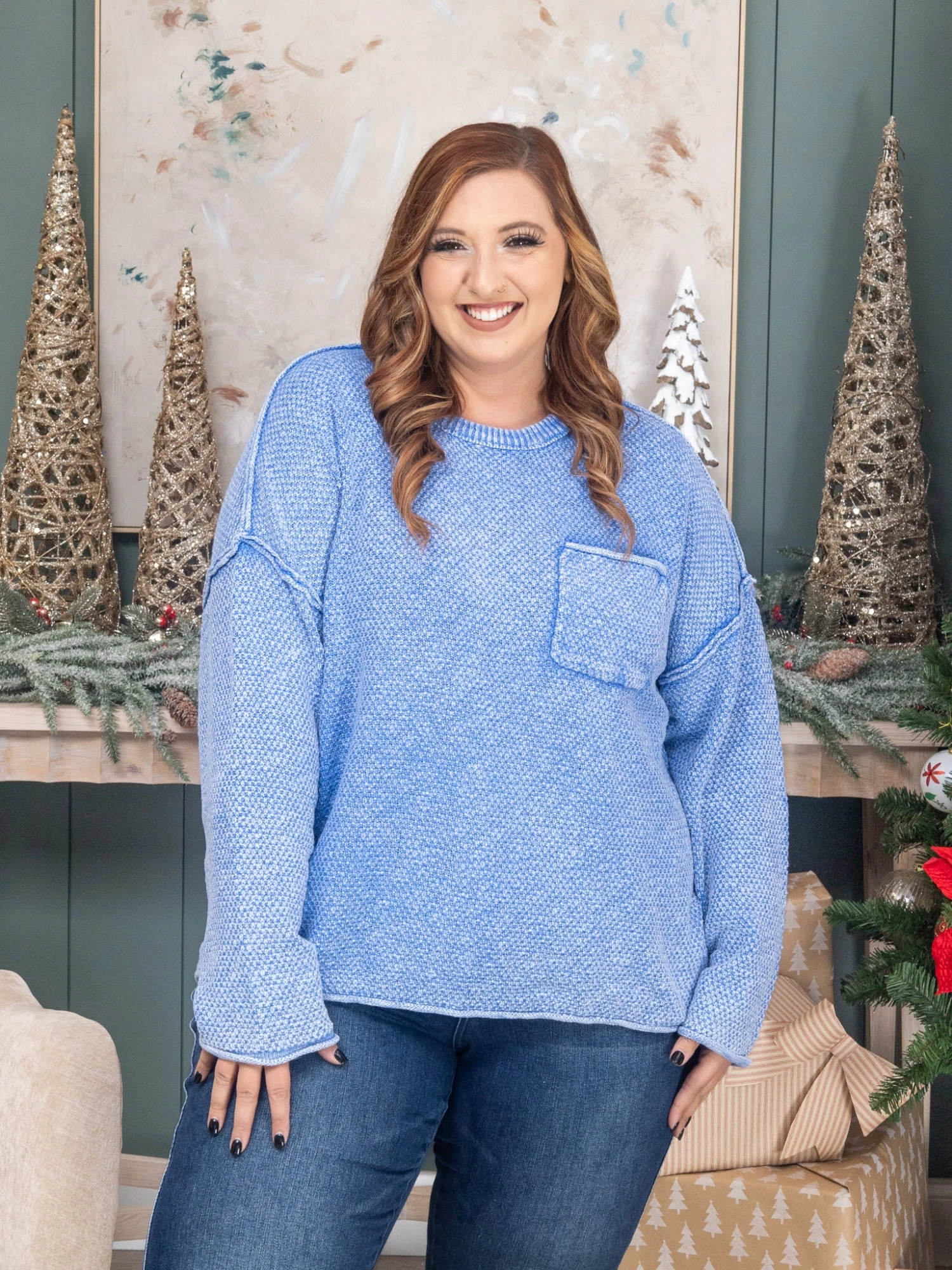 Mineral Washed Sweater W/ Chest Pocket | S - 3XL 2 Mineral Washed Sweater W/ Chest Pocket | S - 3XL - Image 2