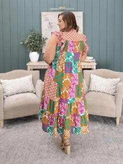 Scarf Print Midi Dress | S - L Umgee -Women Clothing Shop fd6a9cd5a53b369fdd850af340a614c7