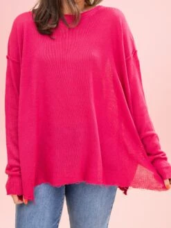 Oversized Lightweight Raw Hem Sweater By DD Design | S-3XL -Women Clothing Shop fda581bc08b2badb564efe89b64589ee