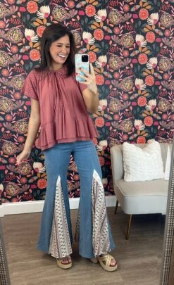 Lace Detail Wide Leg Jeans | S - L Summer Concerts & Festivals