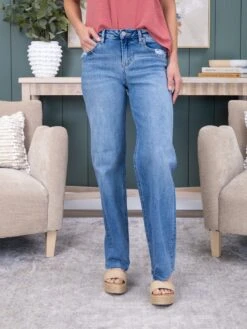 Risen High Rise Wide Baggy Jean | 0-3X -Women Clothing Shop fe9a04e152deb0794aedfa525c0d0bc5