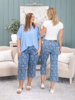 Judy Blue High-Waist Flower Print Cropped Wide Leg Jeans | 0-20W -Women Clothing Shop ff96f18ef4fdc5927a21858ce29595cf