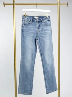 Risen Mid Rise Slim Straight Ankle Length Jeans | 0 - 3X