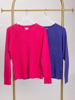 Ribbed Long Sleeve Round Neck Raglan Sweater | S - L *Final Sale*