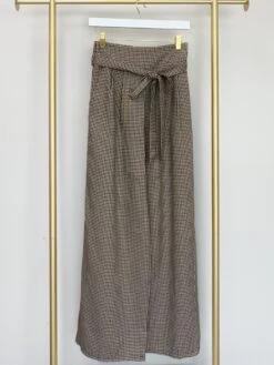 Plaid High Waisted Pleated Wide Leg Pants | S - 3XL