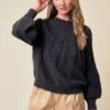 Bubble Sleeve Cable Sweater | S - 3XL