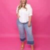 Judy Blue High Waist Release Hem Crop Wide Leg Pants | 0-24