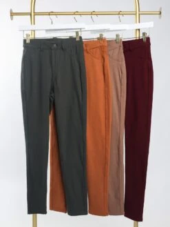 Pull On Cotton Stretch Twill Skinny Pants | S - 3XL