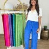 Pleated Wide Leg Pant W/ Self Tie| S - XL