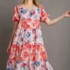 Floral Mixed Print A-Line Midi Dress | S - L