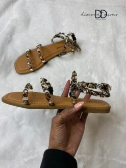 Clear Multi Strap Sandal With Stud Detail *Final Sale*