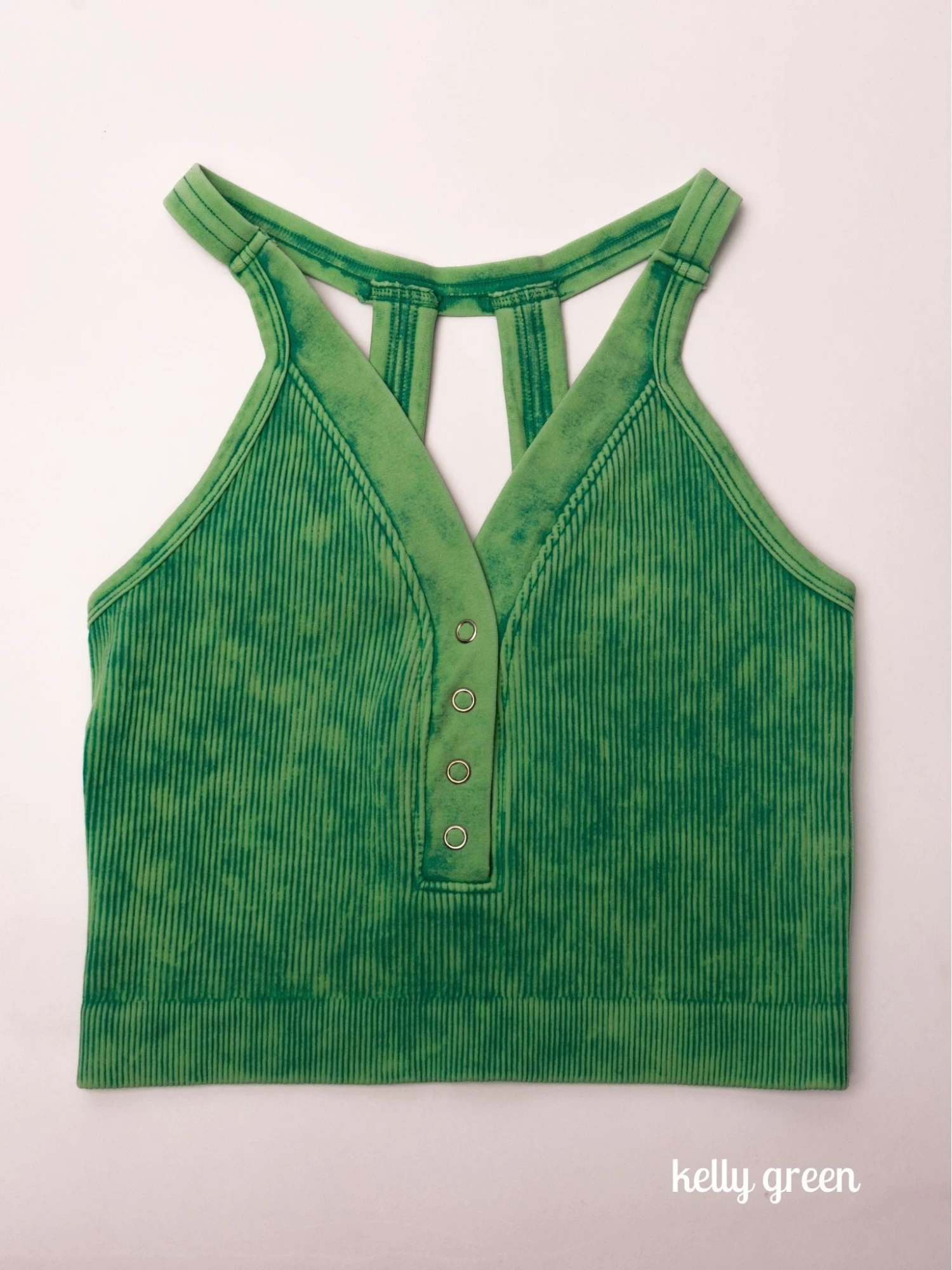 Zenana Washed Ribbed Snap Front Brami | S/M - L/XL 3 Zenana Washed Ribbed Snap Front Brami | S/M - L/XL - Image 3