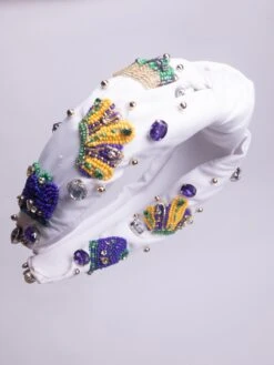 Seed Bead Mardi Gras Headband