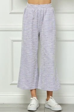 See And Be Seen Boucle Textured Wide Crop Pants | S - 3XL Set W/ Sku50092