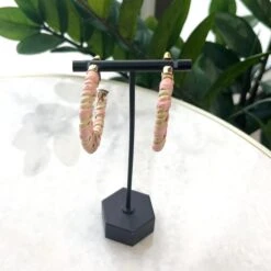 Woven Raffia Open Hoop Earring