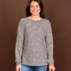 Round Neck Long Sleeve Sparkly Sweater W/ Side Slits | S-3X