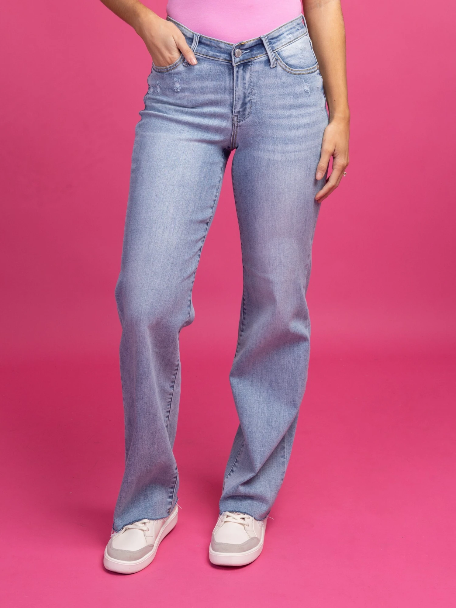 Judy Blue High Waist V Front Waistband Straight Leg Jeans | 0-24 3 Judy Blue High Waist V Front Waistband Straight Leg Jeans | 0-24 - Image 3