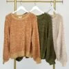 Round Neck Long Sleeve Popcorn Sweater | S - 2XL