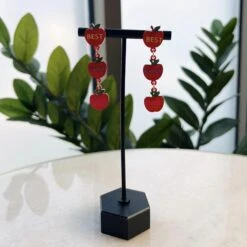 Best Teacher Ever Apple Drop Earring