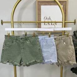 Risen Mid Rise Shorts Frayed Hem | S - XL *Final Sale*