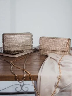 Pearl Stud Box Crossbody Clutch Bag