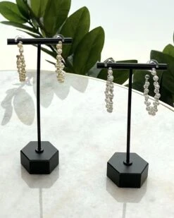 Pearl Metal Hoop Earring